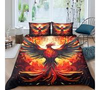 Phoenix rebirthSet Di Copripiumino ultra Set di 3 Pezzi stampa di 3D cerniera nascosta Mythical fire art copripiumino con federe soffice for bambini adulti ragazzi Super king（260x220cm）