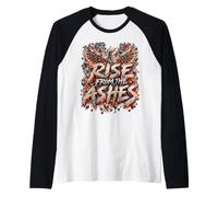 Phoenix Rise from The Ashes Fire Wings Dark Fantasy Art Maglia con Maniche Raglan