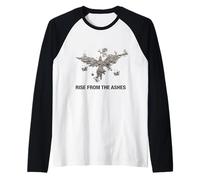 Phoenix Rise from The Ashes Inspirational Citazioni Grafica Maglia con Maniche Raglan