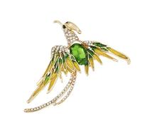Phoenix Rising Crystal Spilla - Elegante spilla in resina a forma di animale con accenti di diamanti a fiamma per abbigliamento alla moda, Misura unica