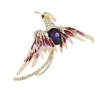 Phoenix Rising Crystal Spilla - Elegante spilla in resina a forma di animale con accenti di diamanti a fiamma per abbigliamento alla moda, Misura unica