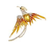 Phoenix Rising Crystal Spilla - Elegante spilla in resina a forma di animale con accenti di diamanti a fiamma per abbigliamento alla moda, Misura unica