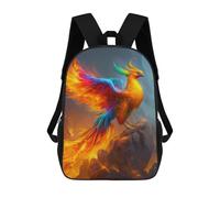 Phoenix Rising Mythical Bird Artwork Zaino Scolastico Zaino Per Bambini Borsa Scolastica Di Grande Capacità Zaino Per Bambini Per La Scuola Zaino 3D Borsa Per Libri Regali Per Bambini 17inch