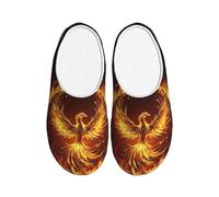 Phoenix Rising - Pantofole da donna in flanella, antiscivolo, calde, invernali, per interni ed esterni, Multicolore, X-Small Men/ Large Women