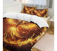 Phoenix Rising, Set copripiumino da 3 pezzi con 2 federe, caldo e caldo, chiusura a cerniera, set di biancheria da letto morbido per tutte le stagioni, 218 x 178 cm