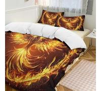 Phoenix Rising, Set copripiumino da 3 pezzi con 2 federe, caldo e caldo, chiusura a cerniera, set di biancheria da letto morbido per tutte le stagioni, 259 x 229 cm