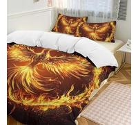 Phoenix Rising, Set copripiumino da 3 pezzi con 2 federe, caldo e caldo, chiusura con cerniera, set di biancheria da letto morbido per tutte le stagioni, 201 x 229 cm