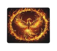 Phoenix Rising - Tappetino per mouse da gioco con bordi cuciti, base in gomma antiscivolo, per PC portatile, 22 x 18 cm