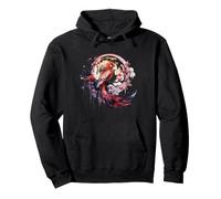 Phoenix Sakura Tree Mitico Uccello Luna Fuoco Fenice Uccello Felpa con Cappuccio
