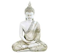 Phoenix Statua di Buddha in Meditazione Thailanda 29 cm poliresina Bianco