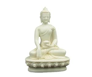 Phönix - Statua di Buddha thai in poliresina, 15 cm, colore: Bianco