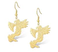 Phoenix Viking orecchini in acciaio inox con ascia vichinga orecchini pendenti Rise from the Ashes Phoenix ciondola mitologia norrena gioielli regali (oro)