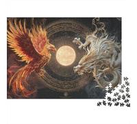 Phoenix Vs Dragon Art Print Puzzle Impossible 1000 Pezzi Decorazione Per La Casa. Rilassamento E Intelligence Per Adulti E Ragazzi Da 14 Anni 38x26cm/1000pcs