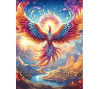 Phoenix with Rainbow Feathers Over A Magical Waterfall Rompicapo 500 Pezzi La Grande Onda Di Kanagawa Cartone Rigido Arte Orientale Wildlife Plant Per Decorazione E Passatempo Con Poster Incluso Best