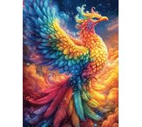 Phoenix with Rainbow Feathers Puzzle 500 Pezzi Per Attività Scolastiche Fairy Tale Scenery Cartoon Cartone Spesso Per Bambini Miglioramento Coordinazione Per Educazione Artistica Qualità Garantita 50