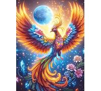 Phoenix with Rainbow Feathers Under The Moon Puzzle 300 Pezzi Sfida Creativa Adulti E Ragazzi Wildlife Pet Cute Rompicapo Educativo Rilassamento Pressione Ridotta Idea Regalo Amici E Cugini 300 PCS