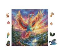 Phoenix with Rainbow Wings Rompicapo 100 Pezzi Per Nonni E Nipoti Cartone Rigido Esercizio Mentale Per Serate in Famiglia Da Passatempo Con Poster Incluso 28x28cm