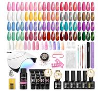 PHOENIXY 48 Pezzi Kit Semipermanente Unghie Completo con Lampada UV LED 36W | 20 Smalti Semipermanenti per Unghie, 4 Gel Ricostruzione Unghie, Liquido Slip, kit Unghie Gel Completo per Principianti