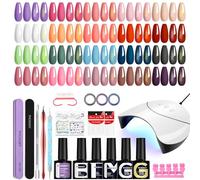 Phoenixy Kit Semipermanente Unghie Rosa nude Rosso Viola 20 Colori Kit Unghie Gel Completo Base Top Coat Semipermanente Unghie 36w UV/LED Lampada per Principianti