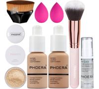 PHOERA Fondotinta Coprente Completo, Set Trucco PHOERA, Con Primer, Cipria, Penn