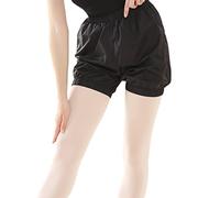 Phoeswan Pantaloni da Danza, Ripstop, Pantaloni Corti da Balletto, per Ragazze, Ragazze, Donne, Balletto, Riscaldamento, per Danza, Palestra, Jogging, Nero, L Corto