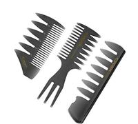 Phoetya, set di 3 pettini professionali per lo styling dei capelli, in stile retrò, con denti larghi e ricci