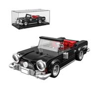PHOEWON Set di Mattoncini Auto Cabrio Vintage con Vetrina Modello Retro Nero Classico