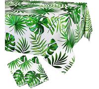 PHOGARY 2 x Tovaglie per decorazioni per feste hawaiane, tovagliette usa e getta Hawaii Luau (plastica, rettangolari) per Safari Jungle Baby Shower Festa di compleanno