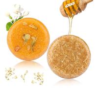 PHOGARY 2Pcs Hair Shampoo Bar, Sapone per capelli Shampoo per vari tipi di essenze vegetali per capelli secchi e danneggiati, (Gelsomino + Miele)