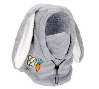 PHOGARY Balaclava Invernale da Donna, Maschera da Sci, Balaclava Antivento Termica da Donna e Uomo, Passamontagna Coniglietto, Grigio