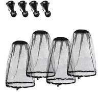 PHOGARY Cappello con Zanzariera, extra grande, 4 pezzi, copertura in rete per attività all'aperto, viaggi, campeggio, escursionismo, pesca, giardinaggio, adatta per cappelli, con tasca integrata