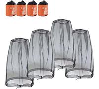 PHOGARY Cappello con Zanzariera, Rete antizanzare per la testa 4 confezioni, Copertura in mesh per il viso per amanti dell'outdoor Viaggi Campeggio Escursionismo