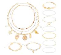 PHOGARY collana conchiglie braccialetto conchiglia collana di conchiglie Boho per Donne in Stile Bohemien Braccialetti di Perle Cavigliera Decorazioni a Conchiglia Gioielli