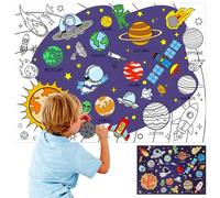 PHOGARY Poster da Colorare per Bambini, Tovaglie Gigante da Colorare Spazio, Creativo Foglio da Colorare in Carta Jumbo, Lavoretti Fai-da-te Regalo di Compleanno Arte del Doodle, 31" x 43"