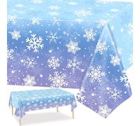 PHOGARY Tovaglia Natalizia con Fiocco di Neve, Congelato a Tema Decorazioni per Feste Inverno paese delle Meraviglie Decorazioni Forniture per Feste Tovaglie di Plastica usa e Getta, 1 pc