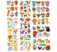 PHOGARY ZOO Tatuaggi animali 200 pezzi 20 fogli Temi animali Tatuaggi temporanei Tatuaggi impermeabili per body art per bambini