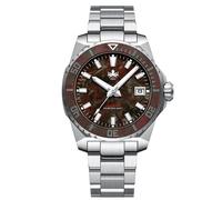 Phoibos LEVIATHAN 200 Acciaio Automatico Nero Carbonio Rosso Diver Orologio Uomo