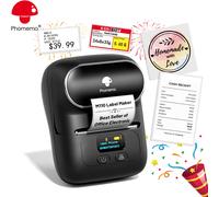 Phomemo 1 pezzo Etichettatrice- M110 Etichettatrice wireless con 1 rotolo di etichette termiche adesive da 40x30 mm, stampante per etichette adesive per proprietari di negozi, piccole imprese, uffici,
