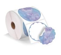Phomemo 2" etichette termiche ondulate, adesivi floreali autoadesivi per biglietto di ringraziamento, logo, nome, prezzo, indirizzo, codice QR, 500 etichette, blu-viola cronologia