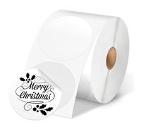 Phomemo 2''x2'' Bianche Etichette Adesive Rotonde Confezione da 750 Rotolo da 2 Pollici Termiche Etichette, Fai da Te, Aziende, Etichette per Indirizzi, Compatibili con Stampanti per Etichette