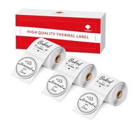 Phomemo 3 Rotoli M110 Etichette rotonde termiche Compatibile con Phomemo M110 M120 M220 M221 M108 M102 M100 M150 M250 M260,1.18''x1.18''(30x30mm), 200 / rotolo