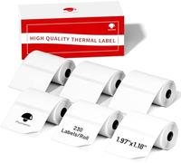 Phomemo 6 Rotoli Etichette Adesive per M110/M220/M108, 50×30mm, 1380 Pcs | Phomemo M110/M220/M108/M221 Etichette autoadesive termiche impermeabili per Logos, aziende, negozi, famiglie, scuole, bianco