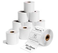 Phomemo 6 Rotoli Etichette Adesive per M110/M220/M108, 50×30mm, 2070 Pcs | Phomemo M110/M220/M108/M221 Etichette autoadesive termiche impermeabili per Logos, aziende, negozi, famiglie, scuole, bianco