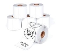 Phomemo 6 Rotoli Etichette rotonde,1.18''x1.18''(30x30mm), 200 etichette/rotolo,M110 Etichette termiche Compatibile con Phomemo M110 M120 M220 M221 M108 M102 M100 M150 M250 M260 Etichettatrice