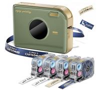 Phomemo A30 Etichettatrice Etichette Adesive, Stampante Portatile Bluetooth Termica | Stampa Etichette Adesive Personalizzate, Compatibile con iOS/Android/PC, 4 Rotolo Incluso, Verde Retrò