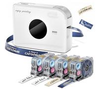 Phomemo A30 Etichettatrice Etichette Adesive, Stampante Portatile Bluetooth Termica | Stampa Etichette Adesive Personalizzate, Compatibile con iOS/Android/PC, 4 Rotolo Incluso, Bianco