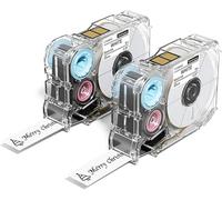 Phomemo A30 P15 Nastro per stampante di etichette, nero su nastro continuo bianco, etichette autoadesive resistenti, nastro standard autoadesivo per etichette, 15 mm x 500 mm, 2 rotoli