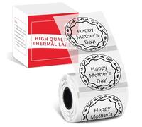 Phomemo - Adesivi con logo, etichette termiche 50 x 50 mm, rotondi, opachi e trasparenti, autoadesivi, carta diretta per etichette termiche per stampante per etichette Phomemo M110, M108, M221, M220