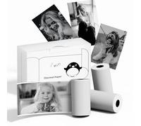Phomemo Carta da Stampa - Mini Adesivi Termostatici Autoadesivi per Diari, Foto, Promemoria, Note, Compatibile con Stampanti Fotografiche Portatili T02/M02X/M02L, Trasparente, 3 Rotoli