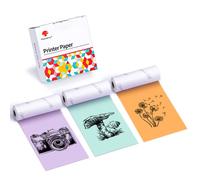 Phomemo Carta per stampante a colori da 80 mm per mini stampante M03, M03AS, M04S, M04AS 3 rotoli di carta adesiva termica a colori autoadesiva, 80 mm x 3,5 m, Viola/Verde/Arancione